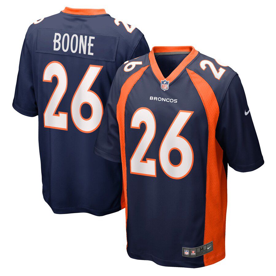 Men Denver Broncos #26 Mike Boone Nike Navy Home Game Player NFL Jersey